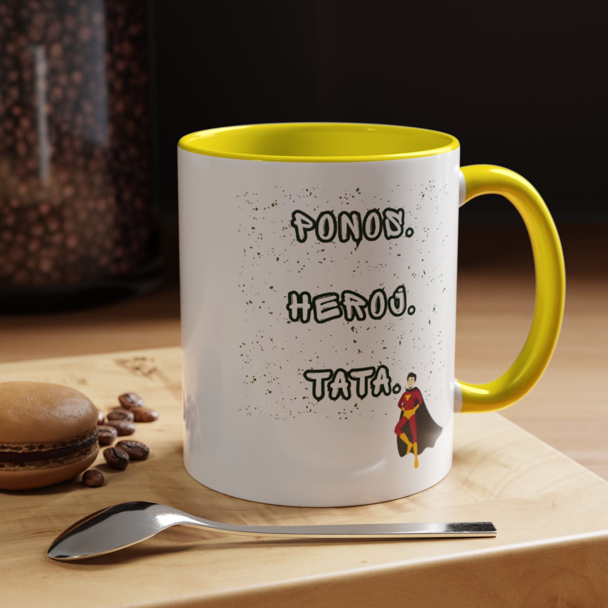 💪 Ponos. Heroj. Tata. – Šolja za pravog uzora