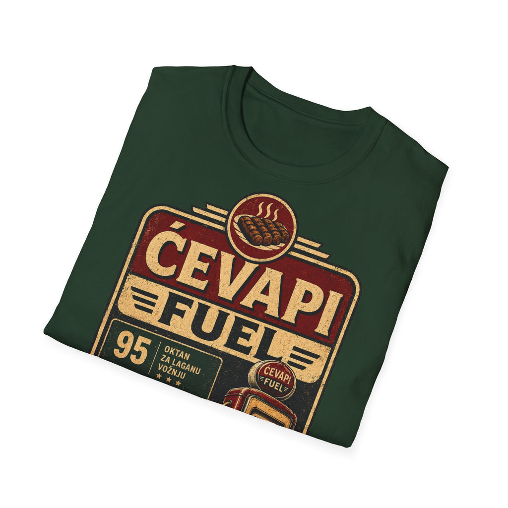 Ćevapi Fuel T-Shirt — Vintage Grill & Ajvar Design