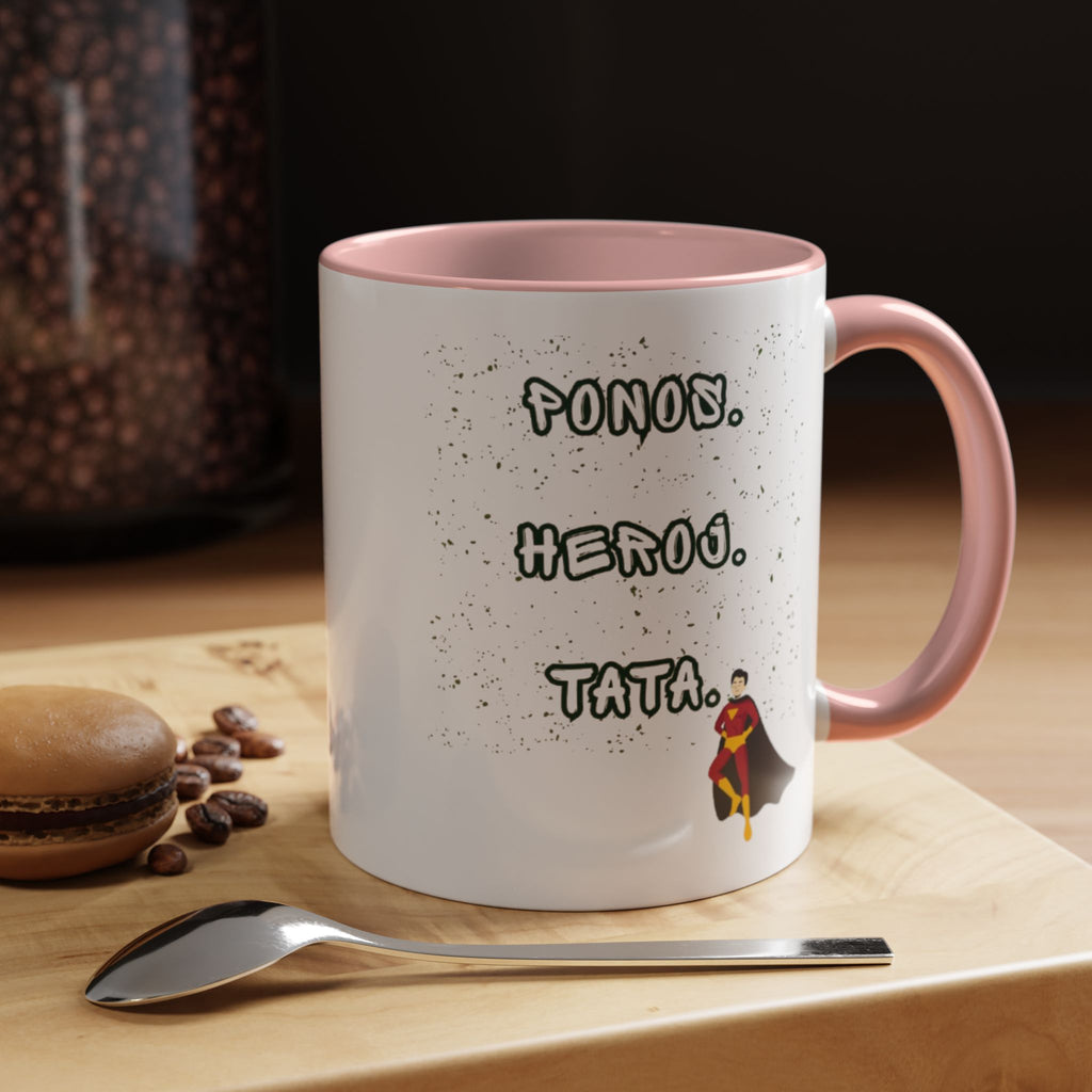 💪 Ponos. Heroj. Tata. – Šolja za pravog uzora