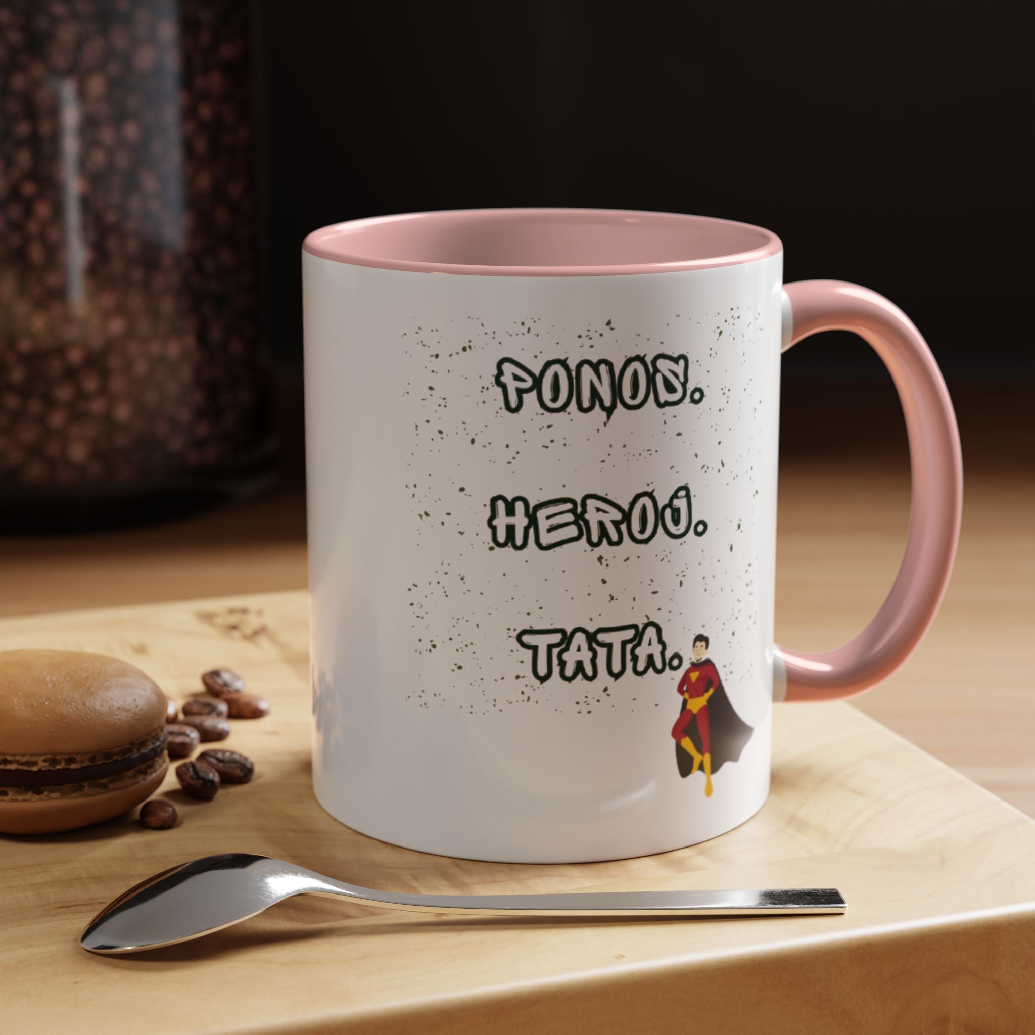 💪 Ponos. Heroj. Tata. – Šolja za pravog uzora