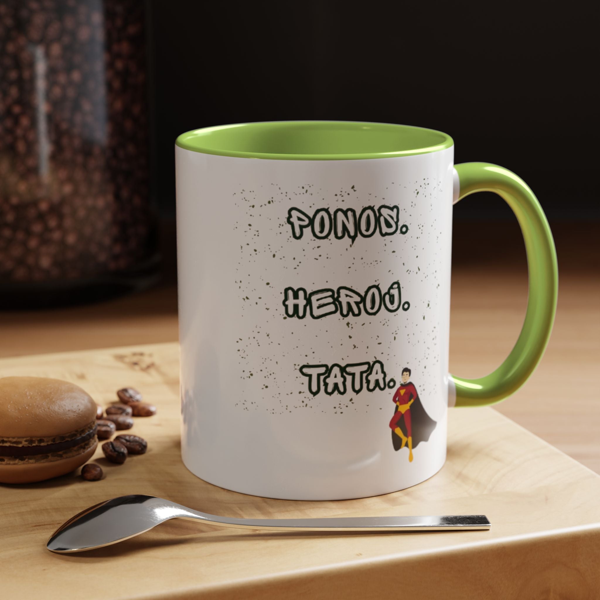 💪 Ponos. Heroj. Tata. – Šolja za pravog uzora