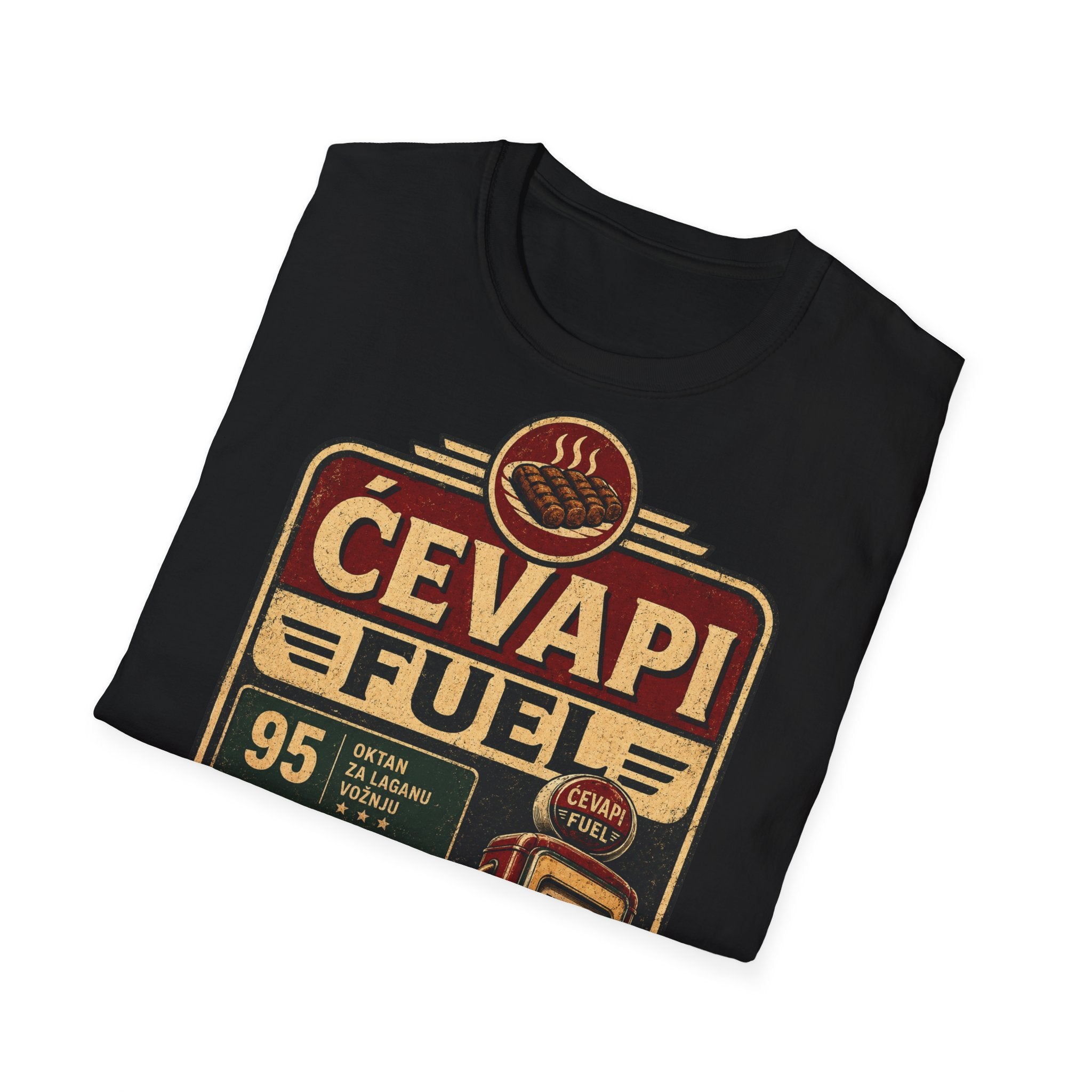 Ćevapi Fuel T-Shirt — Vintage Grill & Ajvar Design