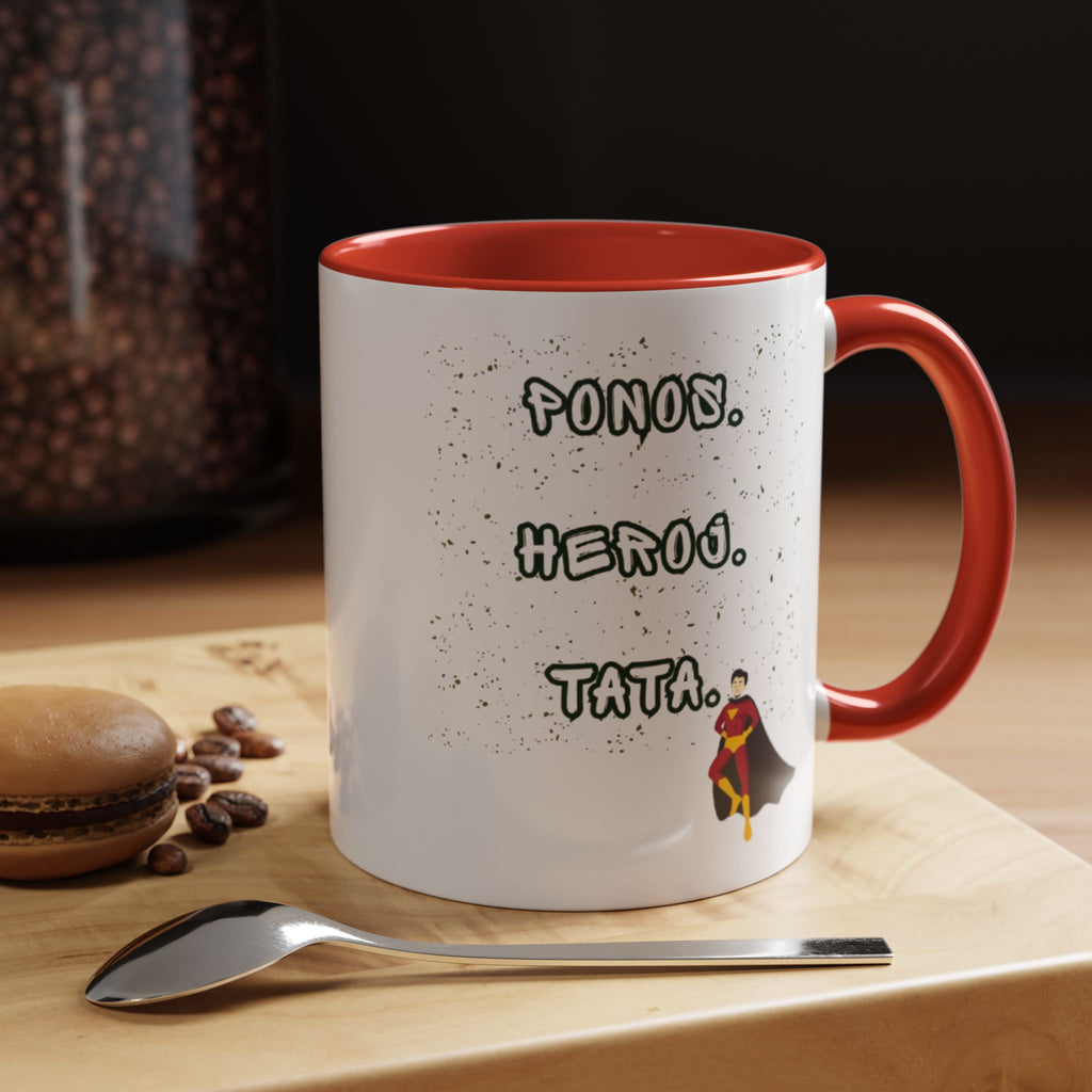 💪 Ponos. Heroj. Tata. – Šolja za pravog uzora