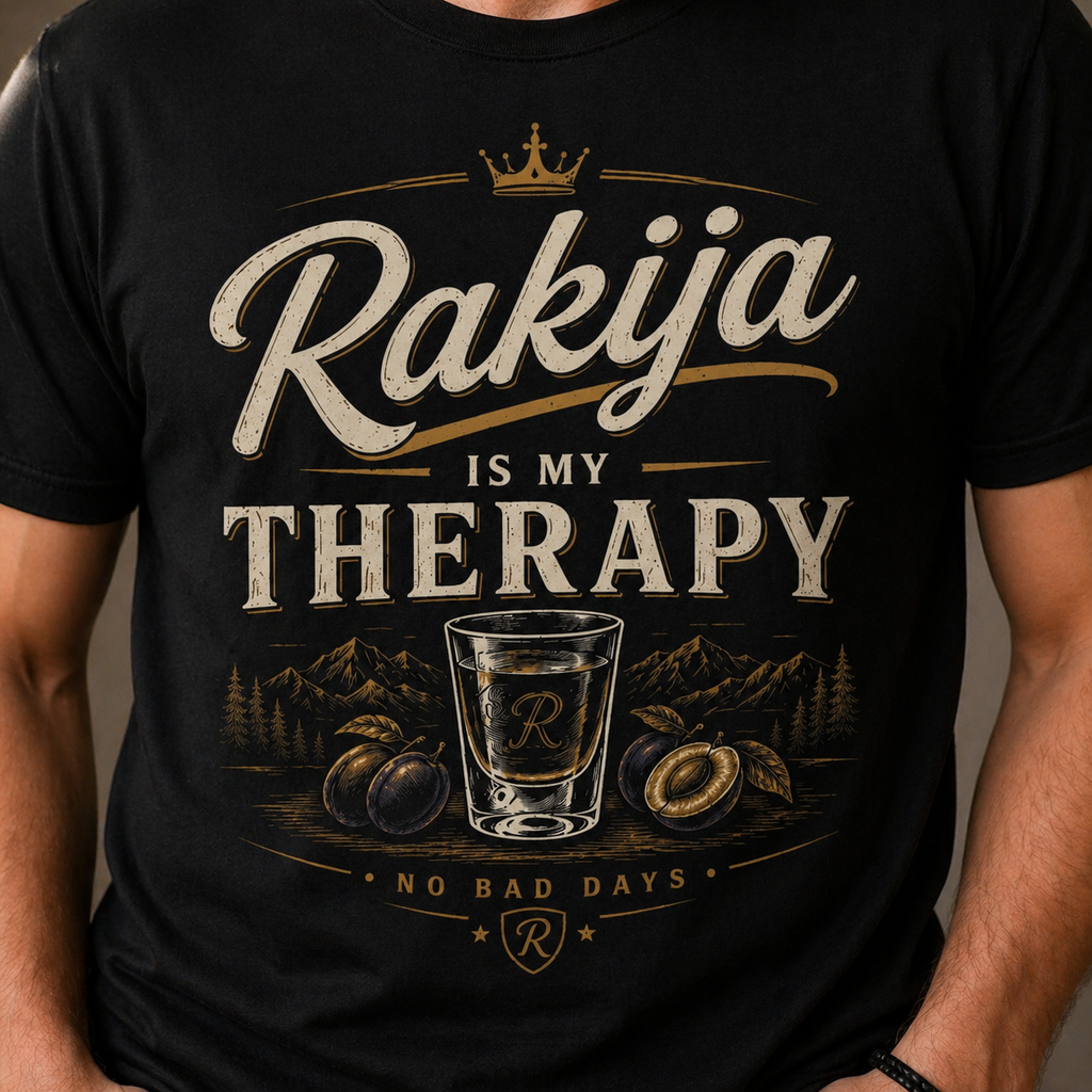 Rakija Is My Therapy Premium T-Shirt