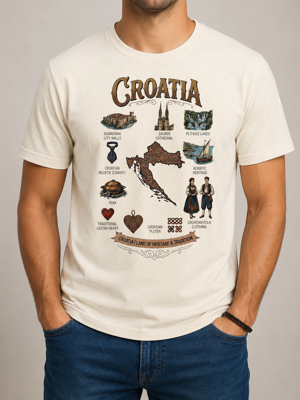Croatia Heritage Premium Majica | Vintage Croatia Edition